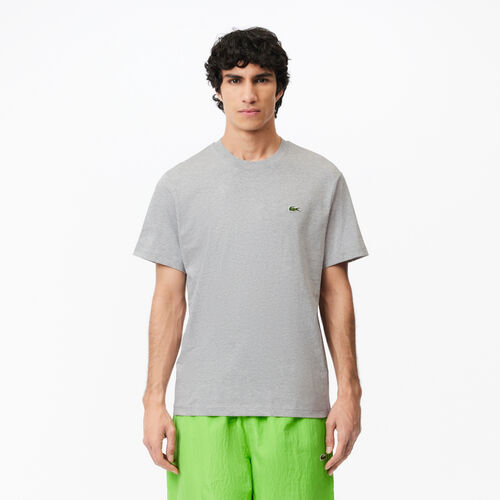 Camiseta Gris Lacoste de Corte Clásico de Punto de Algodón S