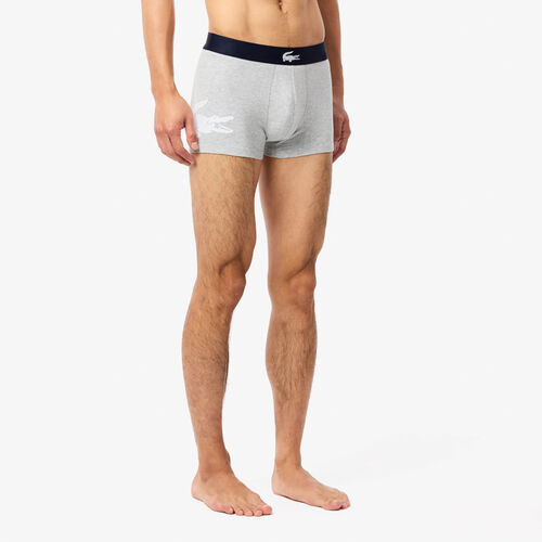 Pack 3 Calzoncillos Boxers Lacoste Gris, Rojo, Azul S