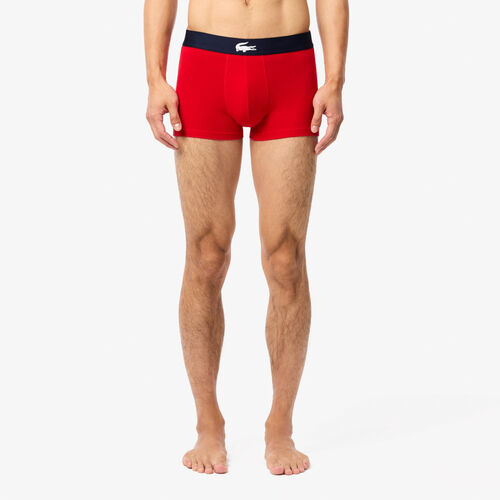 Pack 3 Calzoncillos Boxers Lacoste Gris, Rojo, Azul S