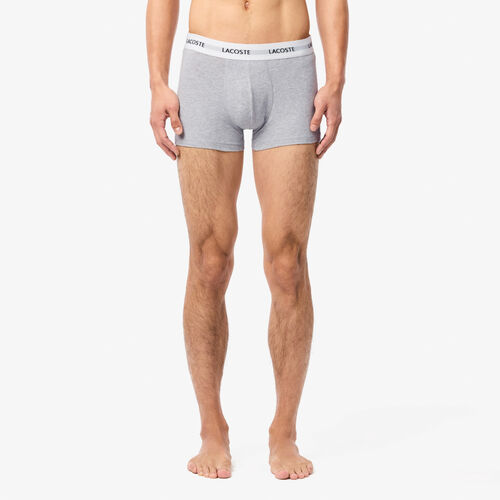 Pack 3 Calzoncillos Boxer Lacoste Courts Negro, Blanco, Gris S