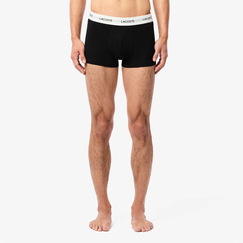 Pack 3 Calzoncillos Boxer Lacoste Courts Negro, Blanco, Gris S