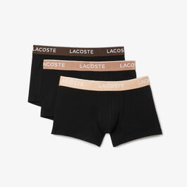 Pack de 3 Calzoncillos Negro Lacoste con Cinturilla a Contraste S